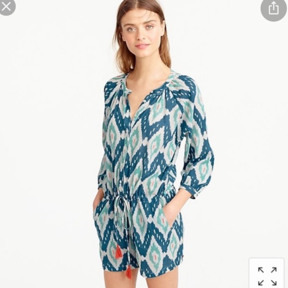 J. Crew Ikat Romper Like New Size Small